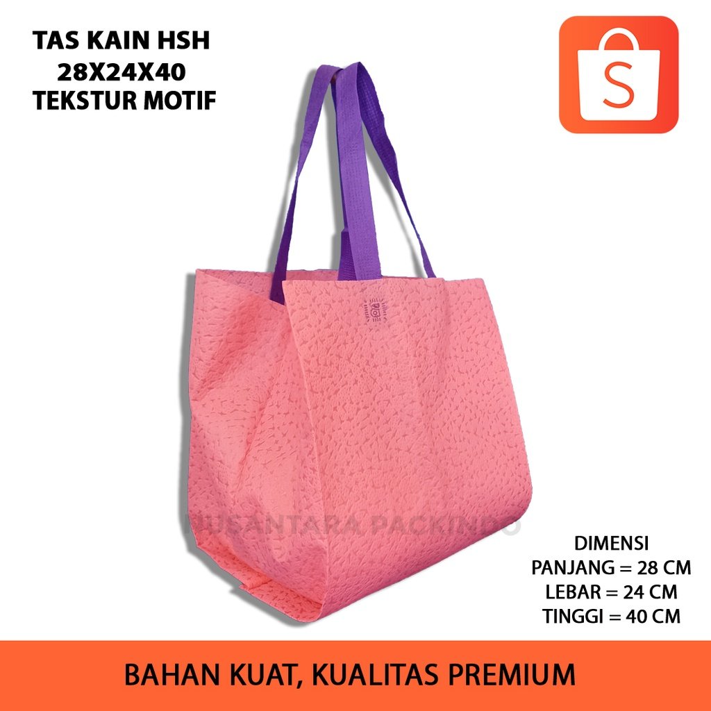 Tas Kain Spundbond / Goodie Bag Hsh 28x24x40 Tekstur Motif (12 Pcs/Pak)