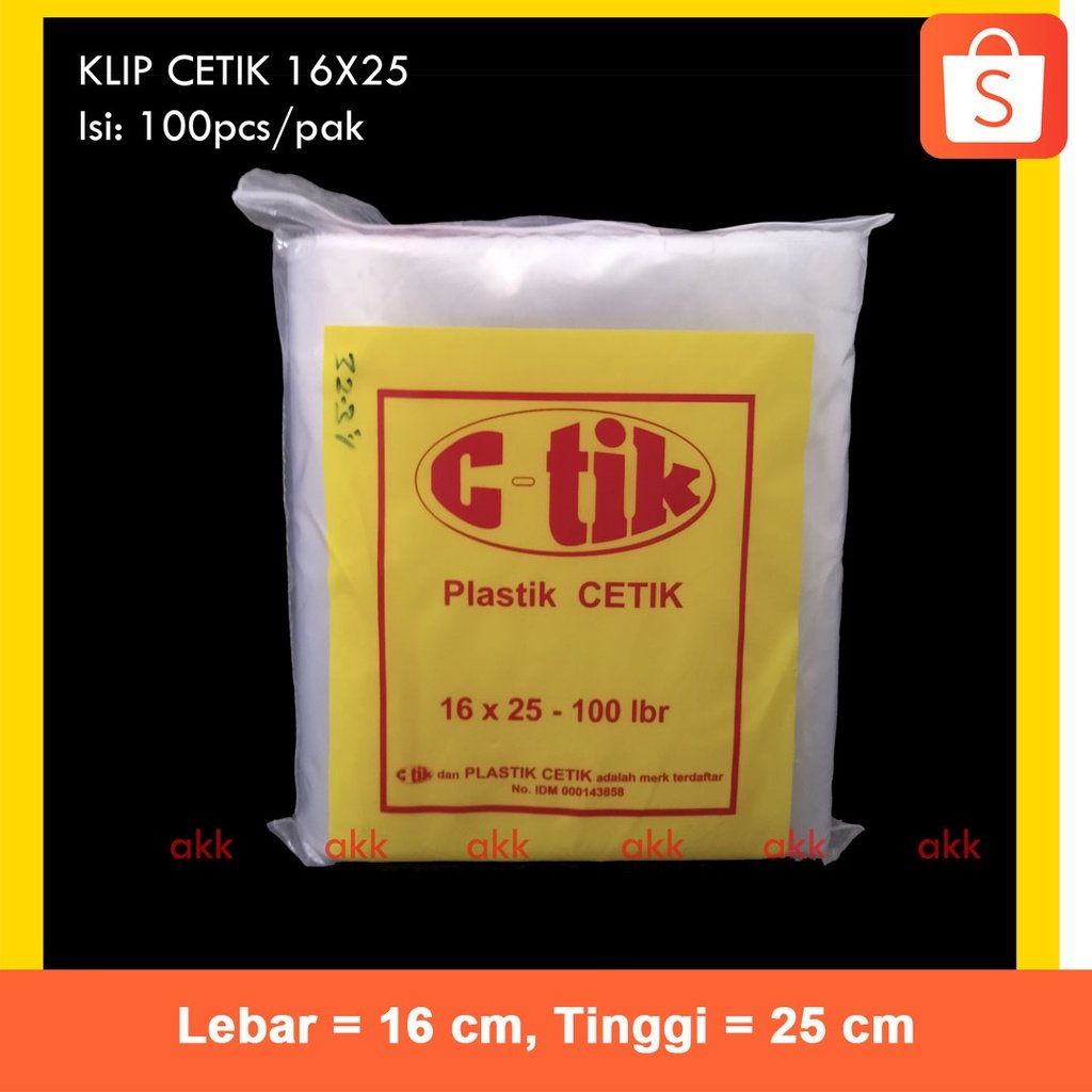 PLASTIK KLIP CETIK C-Tik 16X25 ISI 100 PCS