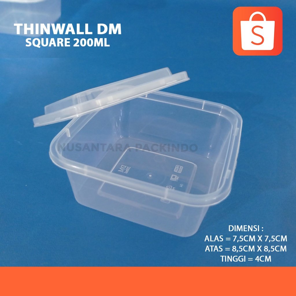 Thinwall Dm Square 200ml / Mika Box / Box Brownis (25 Pcs)