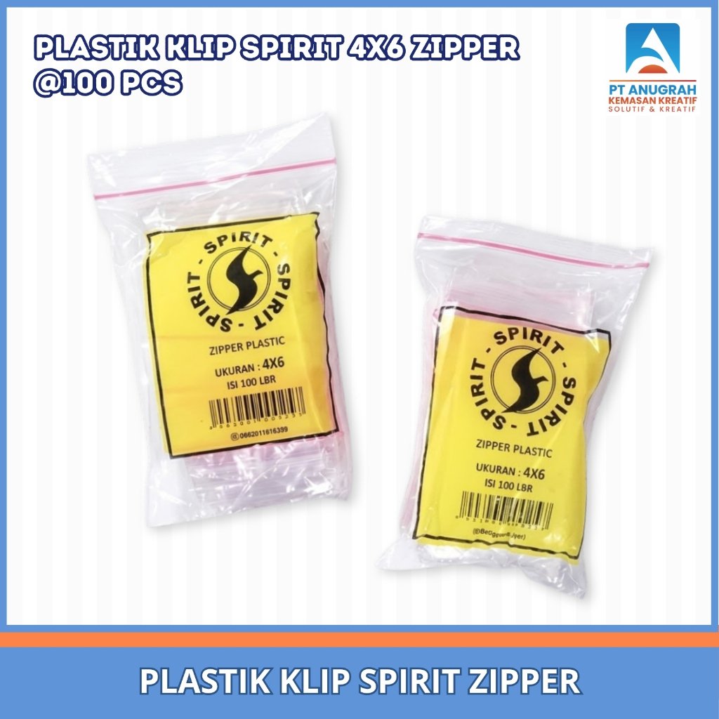Plastik Klip Spirit 4x6 Zipper Isi 100 Pcs