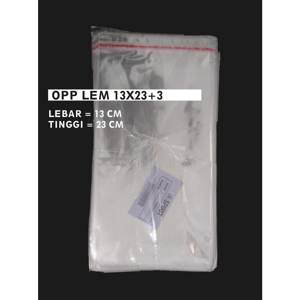 Plastik Bening Kaca Opp Lem 13x23+3 (100 Pcs)