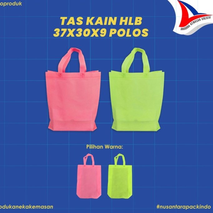 Tas Kain Hlb 37x30x9 Polos / Goodie Bag Isi 12 Pcs