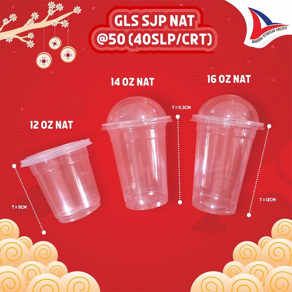 Gelas Sjp 12 Oz Nat / Gelas Minuman / Gelas Starindo Isi 50 Pcs