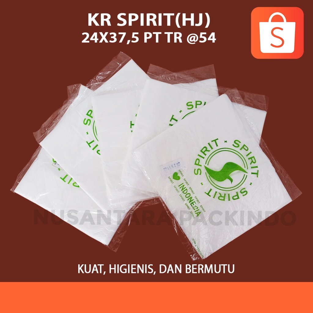 (10 pack) Kantong Kresek Spirit (Hj) 24x37,5 Putih Transparan Isi 54 Lembar per pack