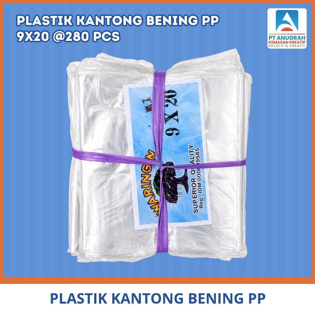 Plastik Kantong PP Waringin 9x20 Plastik Bening (1 PAK)