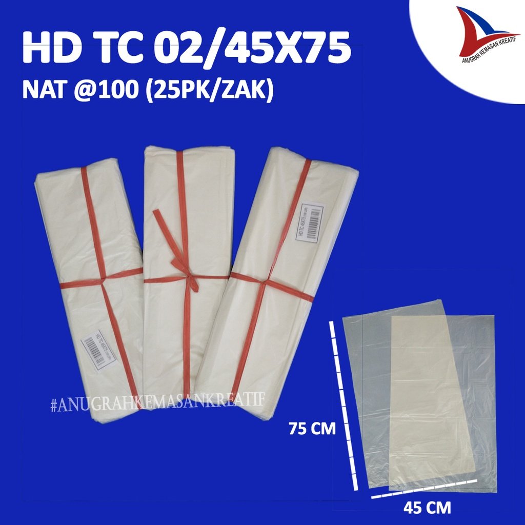 Plastik Kantong Hd Tc 02/45x75 Nat Isi 100 Pcs