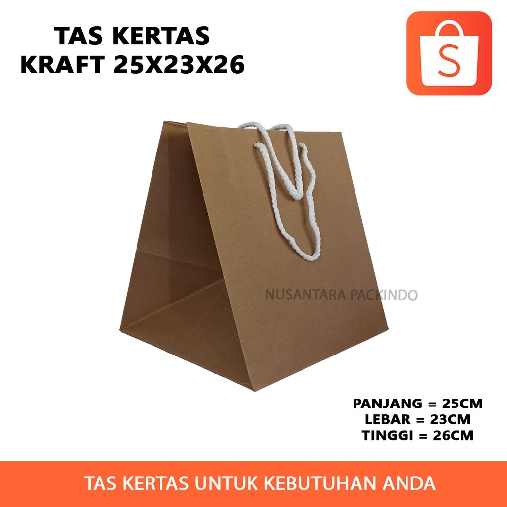 Tas Kertas Kraft 25x23x26 (12 Pcs)