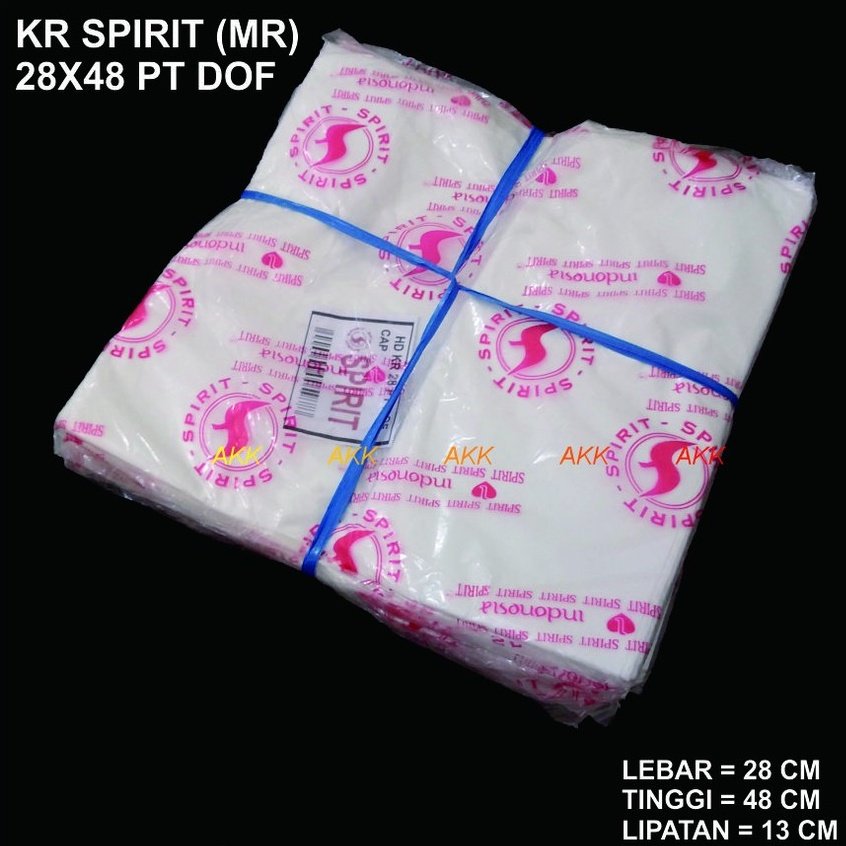Kantong Kresek Spirit 28x48 Putih Dof Isi 20 Lembar