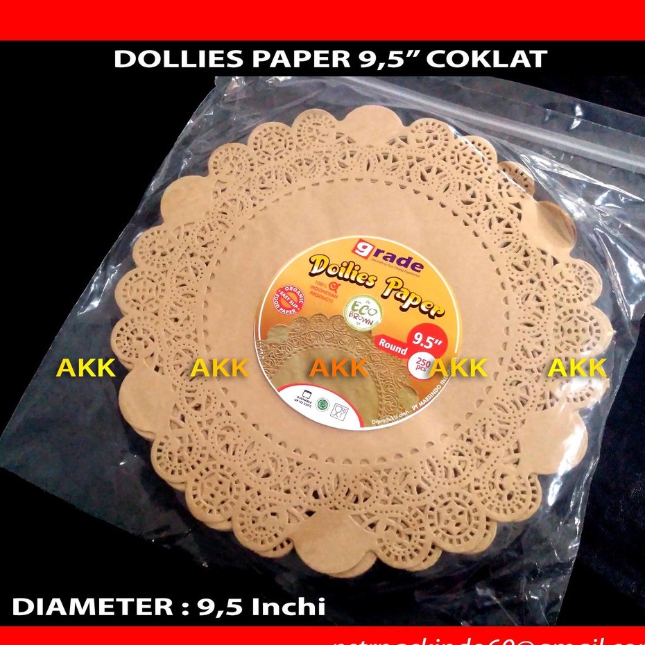 Kertas Renda Doilies Paper 9,5 Inch Coklat (250 Pcs)