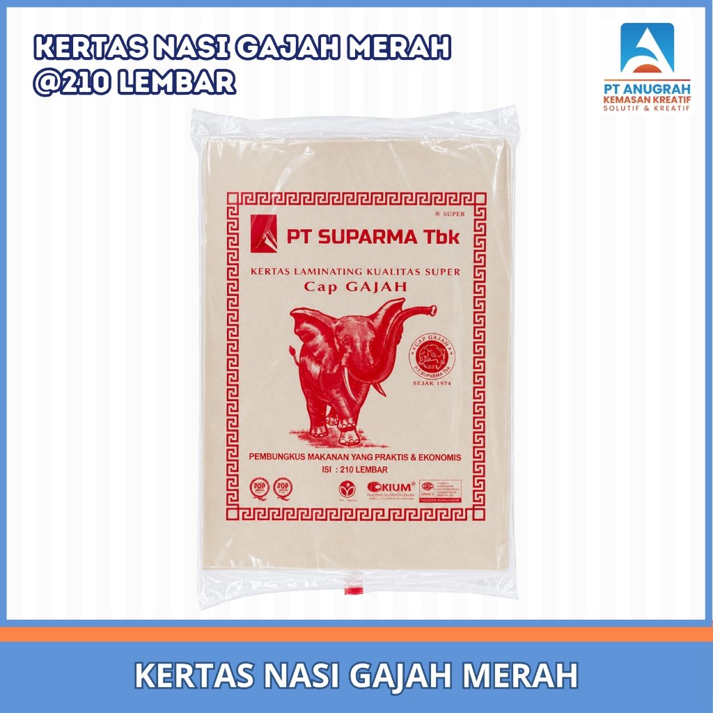 Kertas Nasi Coklat / Kertas Minyak Gajah Merah (210 Lbr)