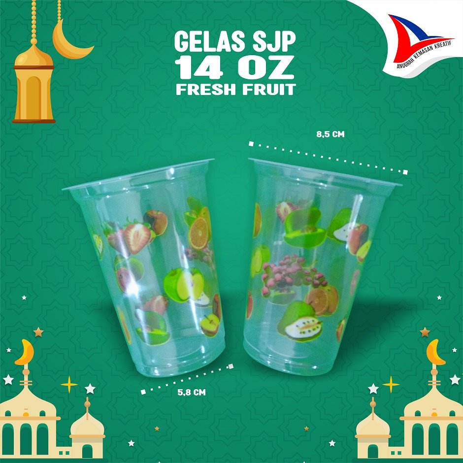 Gelas Sjp 14 Oz Fresh Fruit / Gelas Minuman / Gelas Starindo Isi 50 Pcs