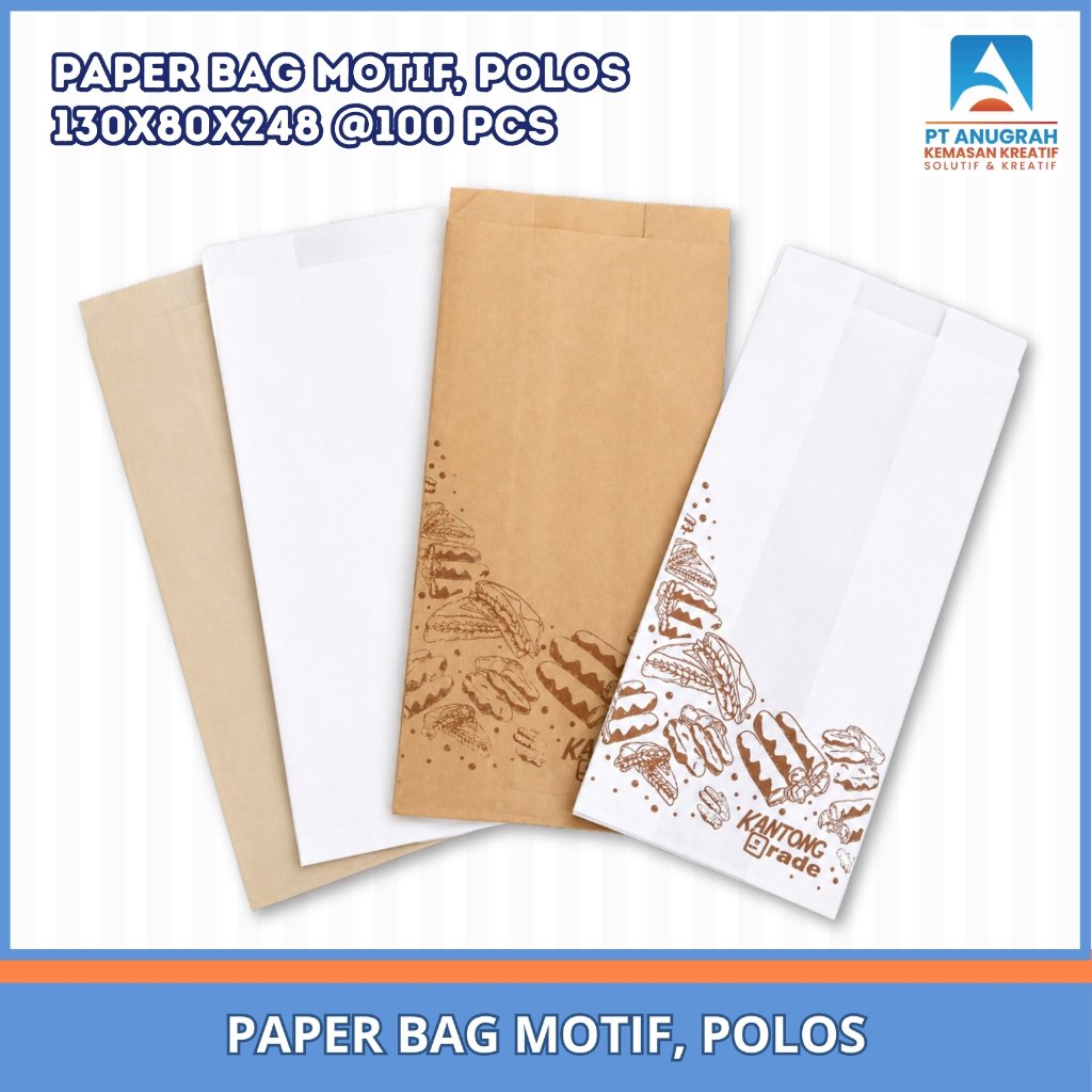 Paper Bag Wkv 130x80x248 Polos Putih (100 Pcs)