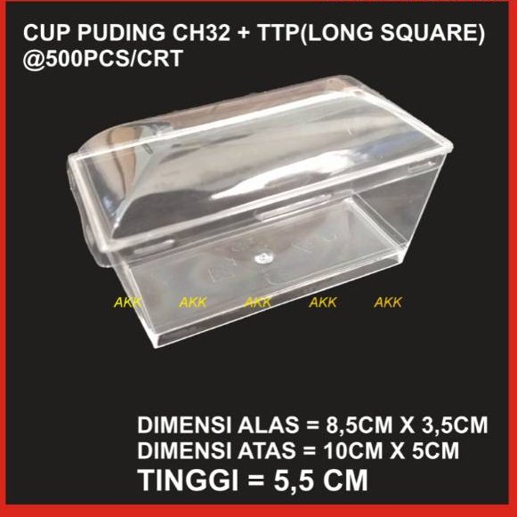Mika Cup Puding Ch32 + Tutup Long Square(10 Pcs)