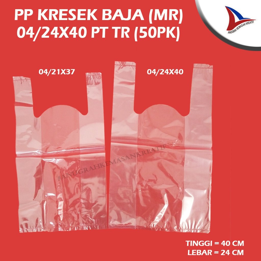 Pp Kresek Baja 04x24x40 Putih Transparan (500 Gram)