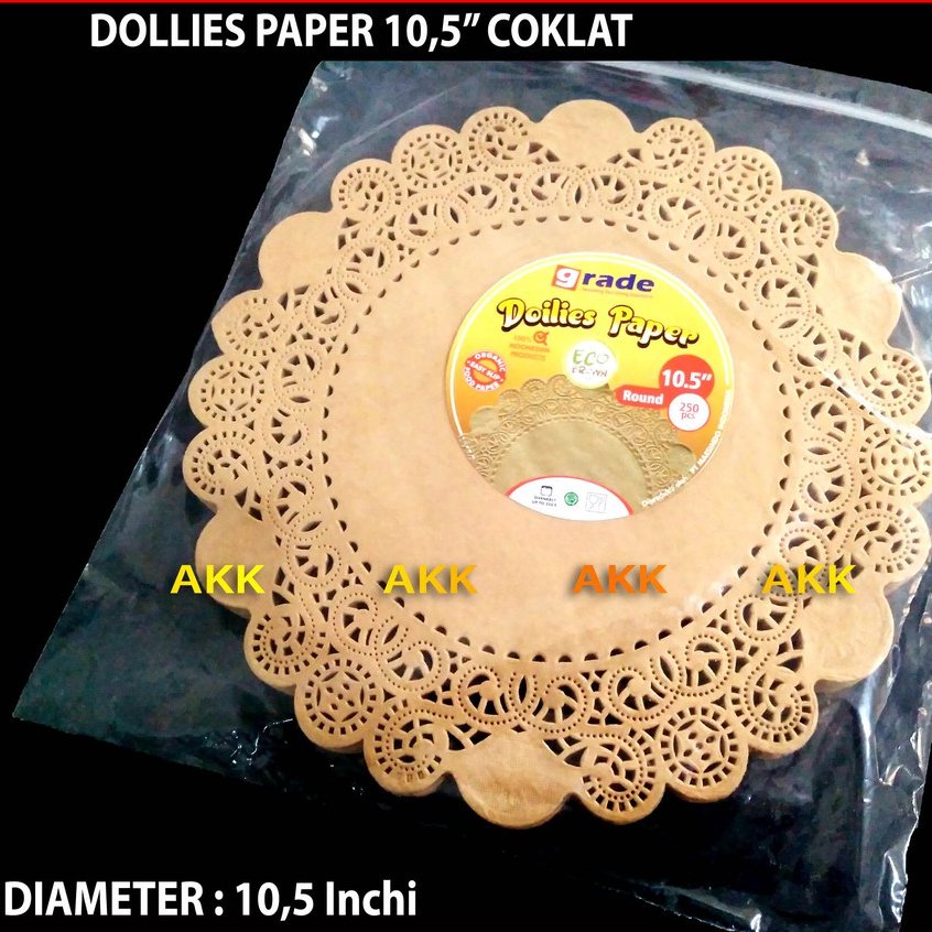 Kertas Renda Doilies Paper 10,5 Inch Coklat (250 Pcs)