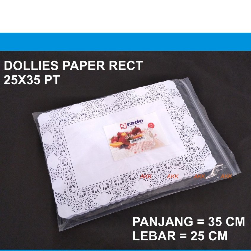 KERTAS RENDA DOILIES PAPER RECTANGLE 25x35 INCH PUTIH (250 PCS)