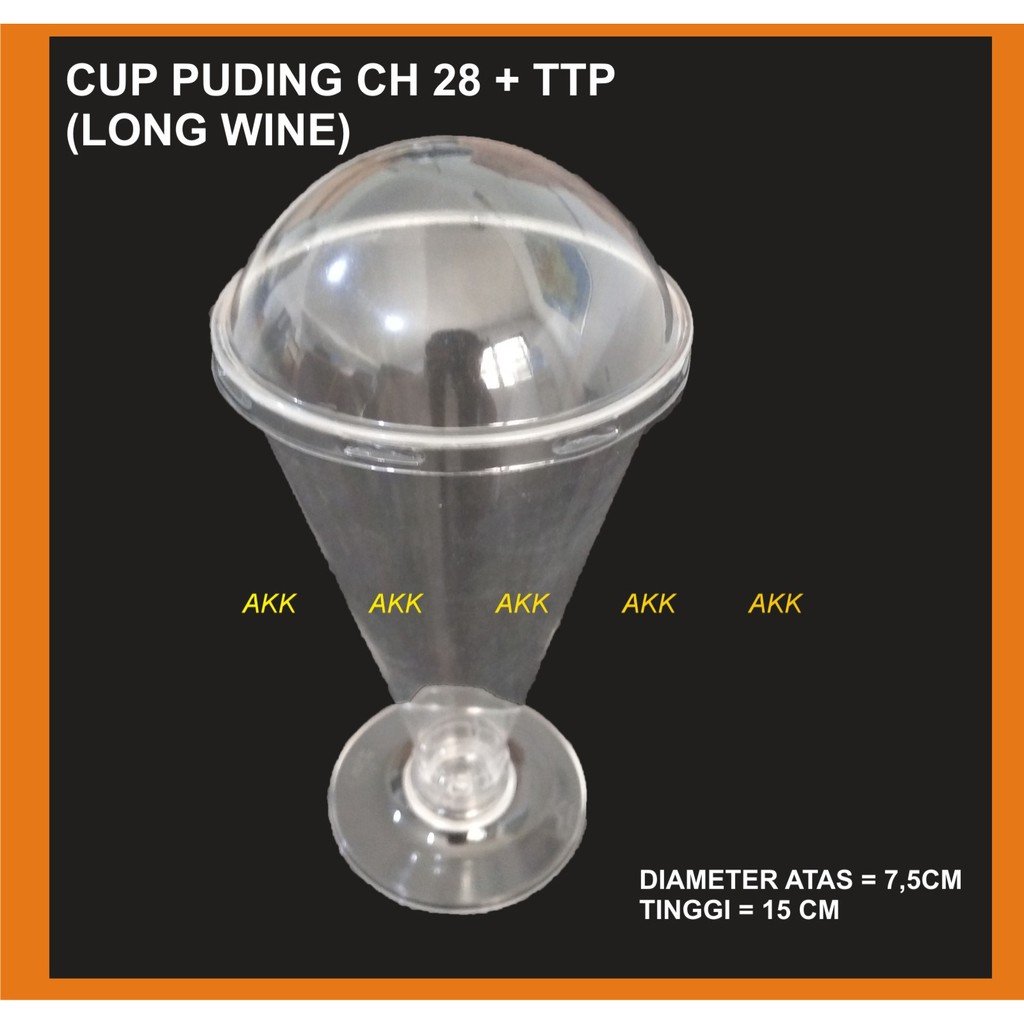 Mika Cup Puding Ch28 + Tutup Long Wine(10 Pcs)
