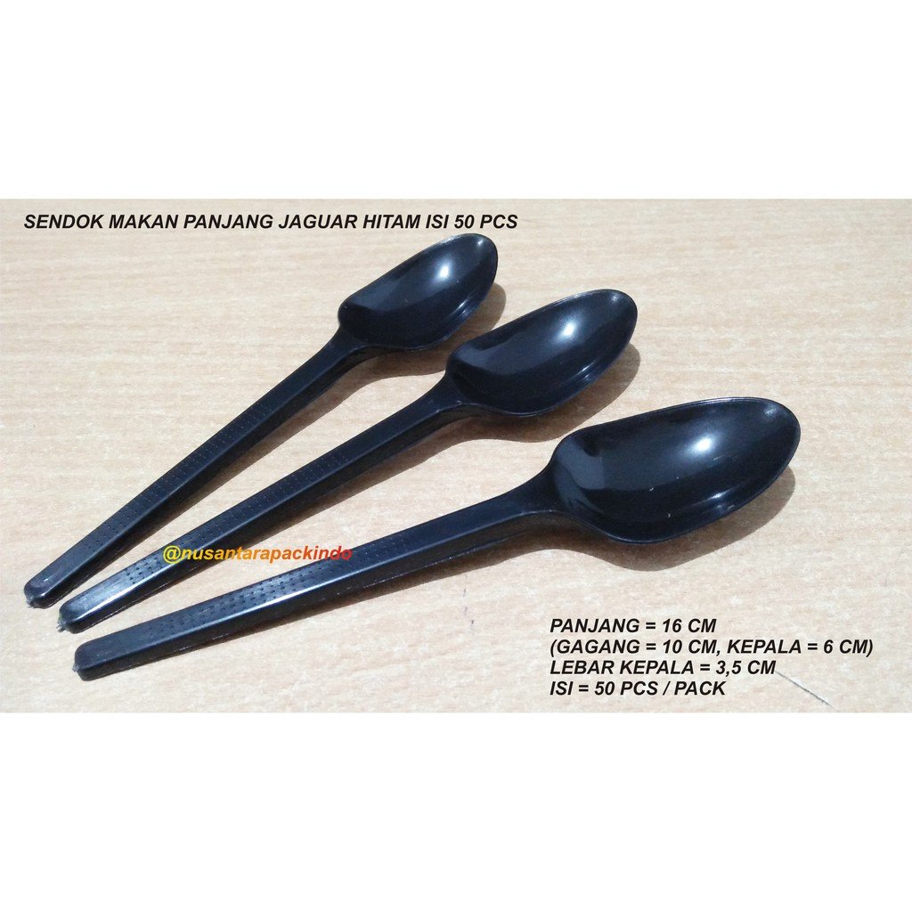 Sendok Makan Plastik Jaguar Hitam Isi 50 Pcs