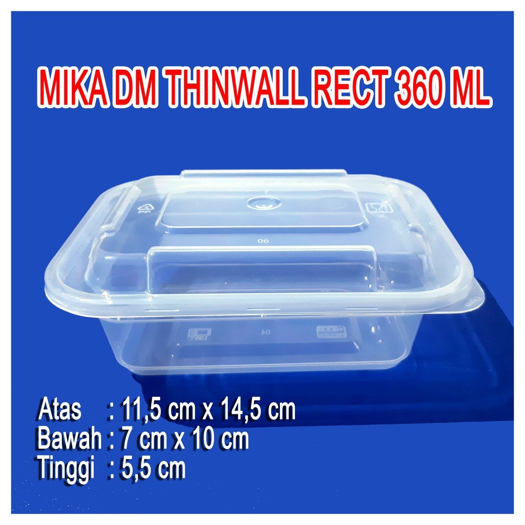 Thinwall Dm Recta 360ml / Kotak Makan / Thinwall Box (50 Pcs)