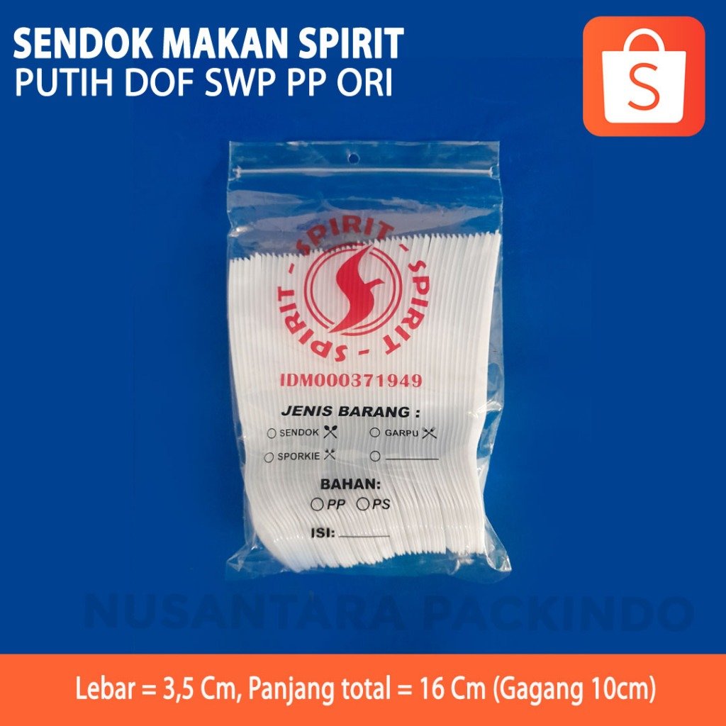 Sendok Makan Spirit Putih Doff Swp Pp Ori (50 Pcs)