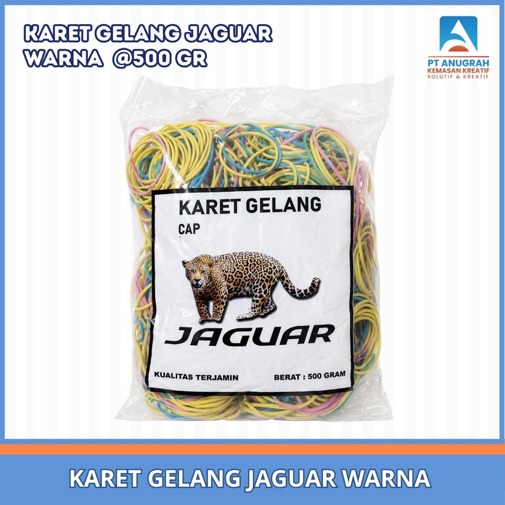 Karet Gelang Jaguar Warna (500 Gram)