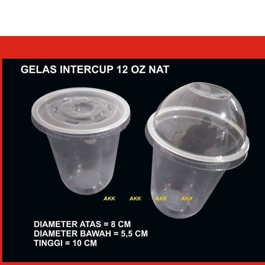 Gelas Boba 12 Oz Bening Tanpa Tutup Isi 50 Pcs