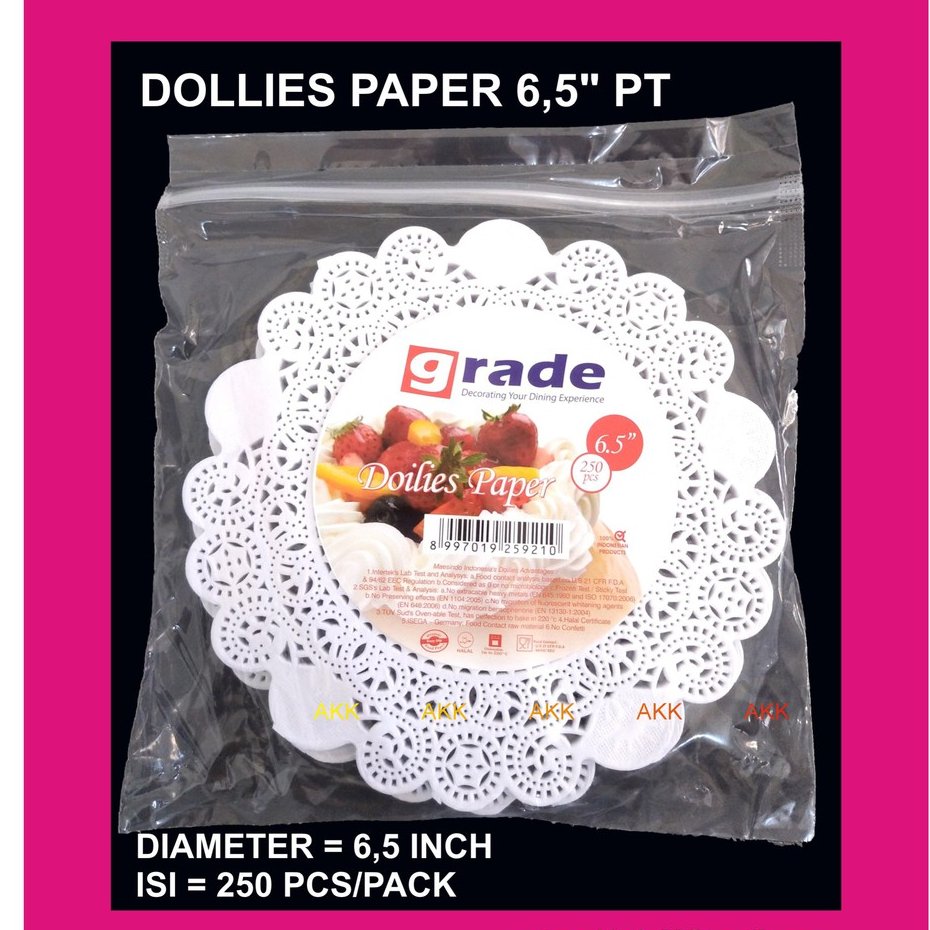 Kertasrenda Doilies Paper 6,5 Inch Putih (250 Pcs)