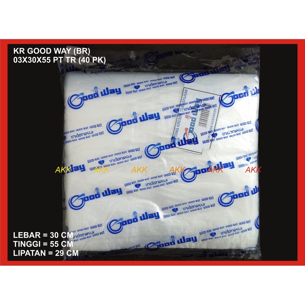 Kantong Kresek Good Way (Br) 03x30x55 Transparan Untuk Dos Ukuran 30x30