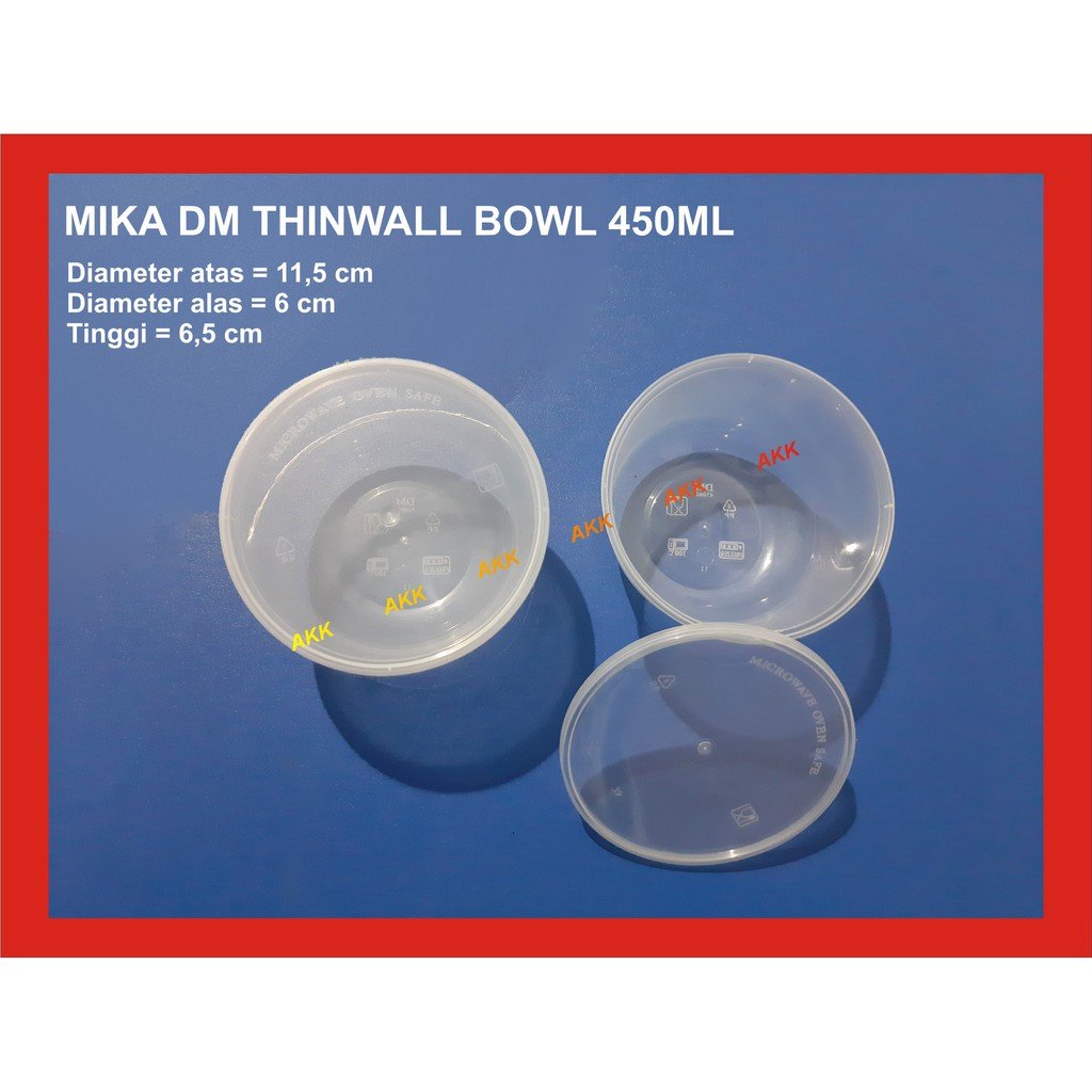 Thinwall Dm Bowl 450ml / Cup Salad / Cup Gulai / Cup Jelly (25 Pcs)