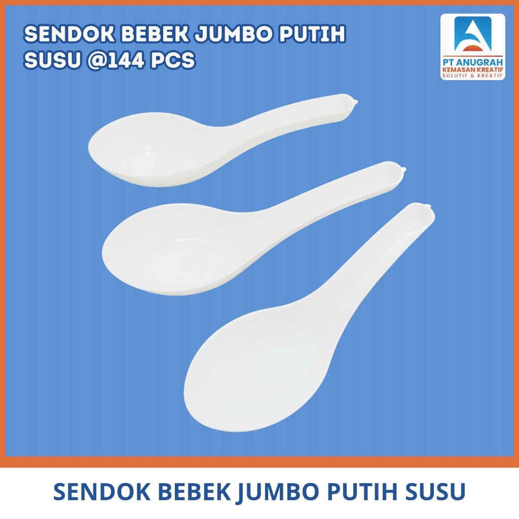 Sendok Makan Besar / Sendok Bebek Jumbo Putih Susu Isi 144 Pcs