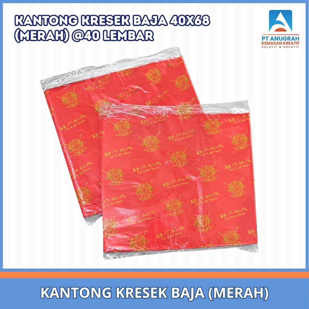Kantong Kresek Baja 40x68 Merah Isi 40 Lembar
