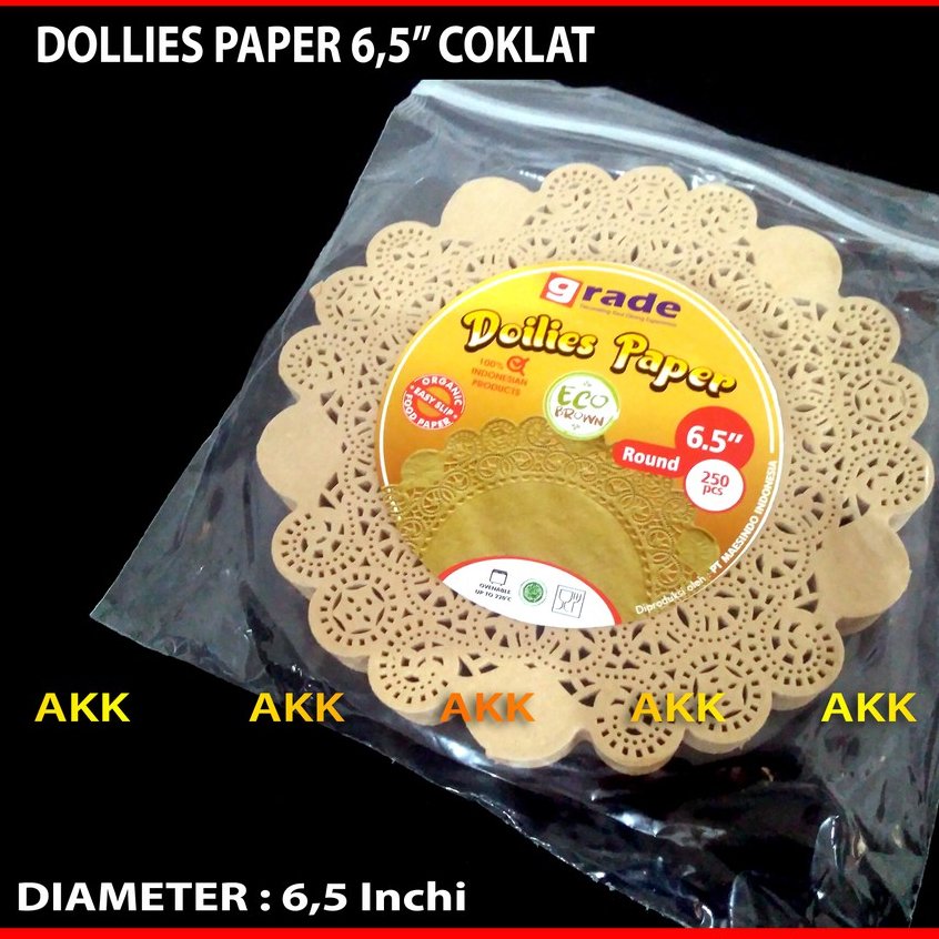 Kertas Renda Doilies Paper 6,5 Inch Coklat (250 Pcs)