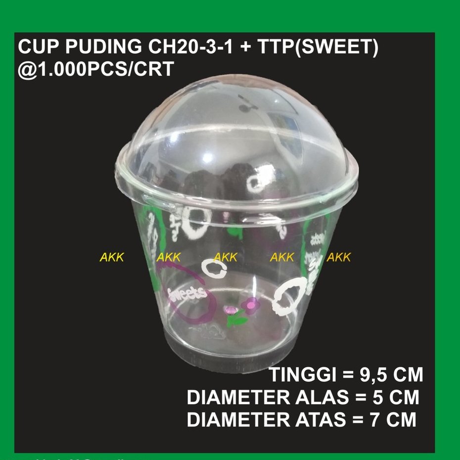 Mika Cup Puding Ch20-3-1 + Tutup Motif (Sweet(10 Pcs)