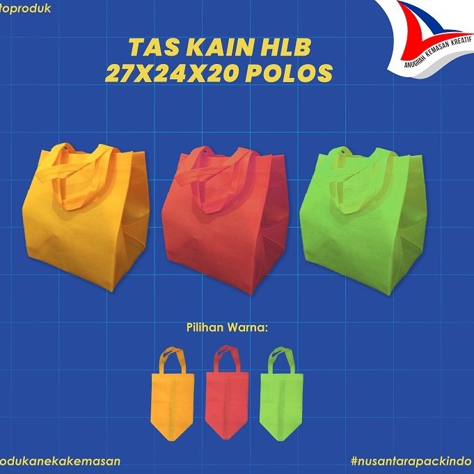 Tas Kain Hlb 27x24x20 Polos / Goodie Bag Isi 12 Pcs