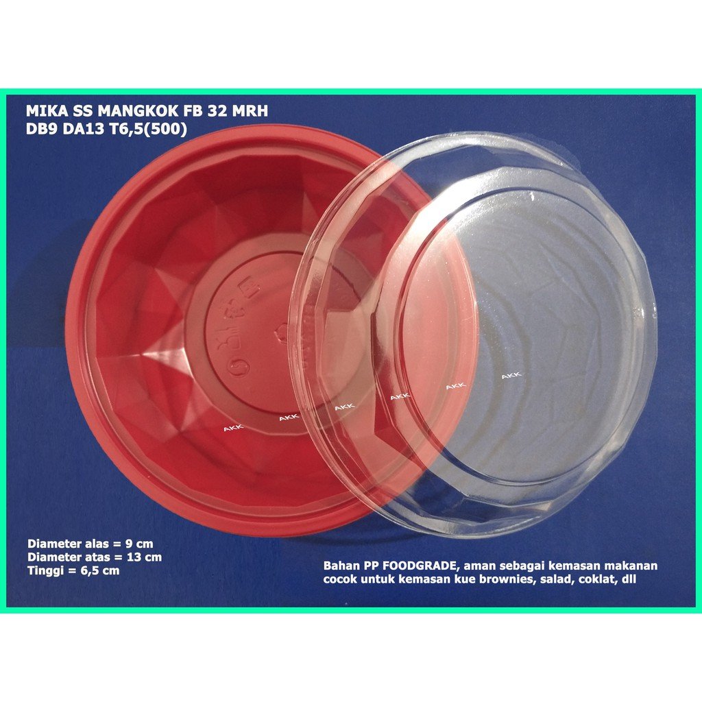 Mika Ss Mangkok Fb 32 Merah (25 Pcs)