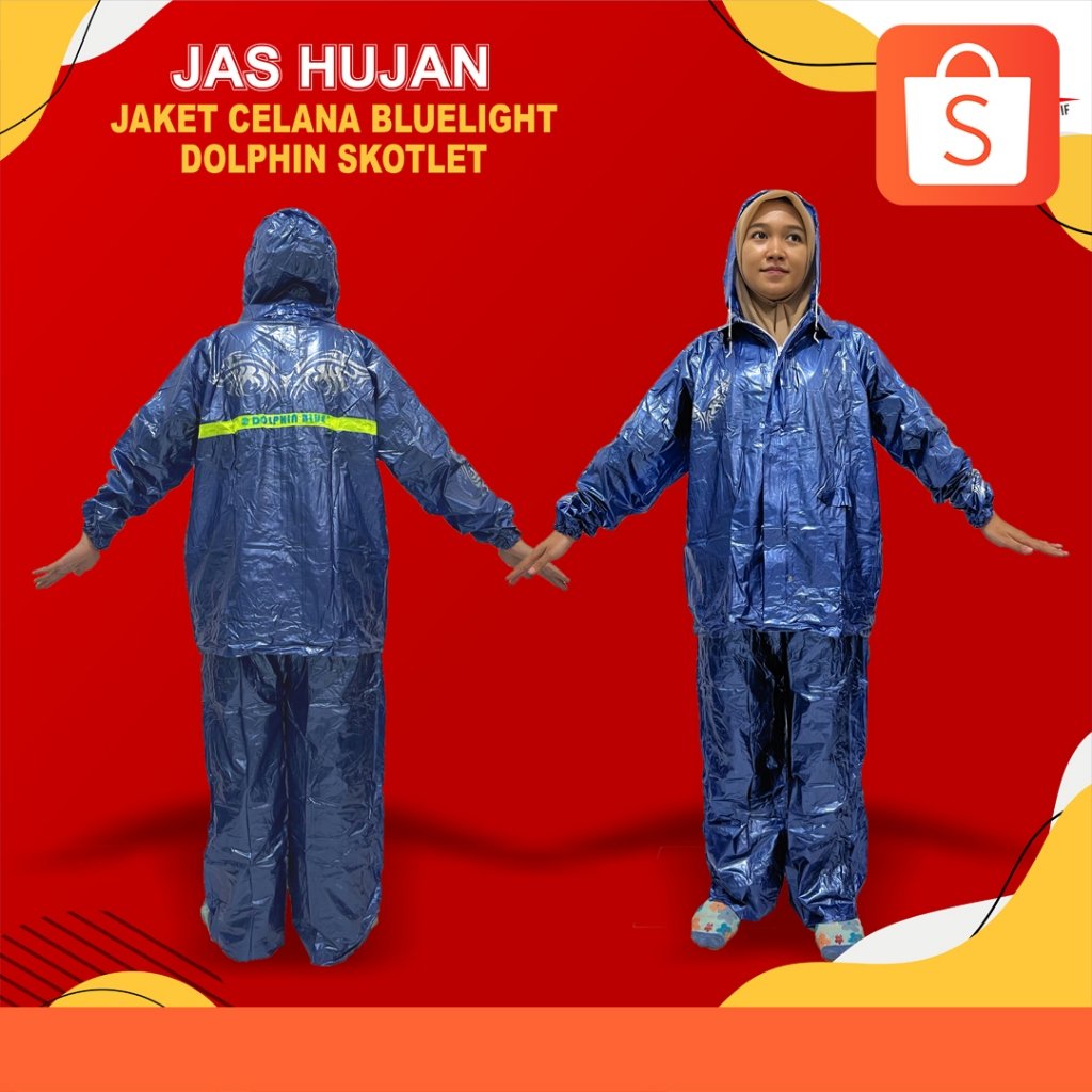 Jas Hujan Celana Bluelight Dolphin Skotlet
