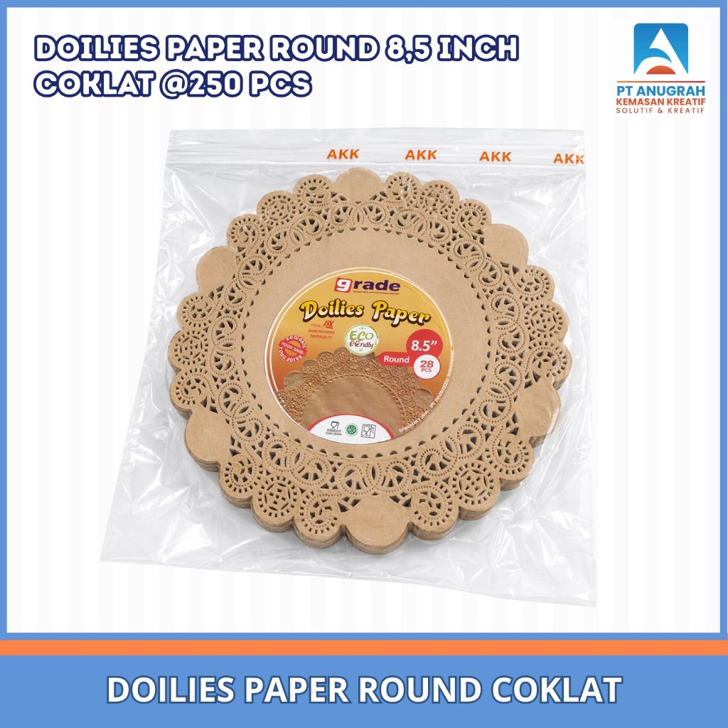 Kertas Renda Doilies Paper 8,5 Inch Coklat (250 Pcs)