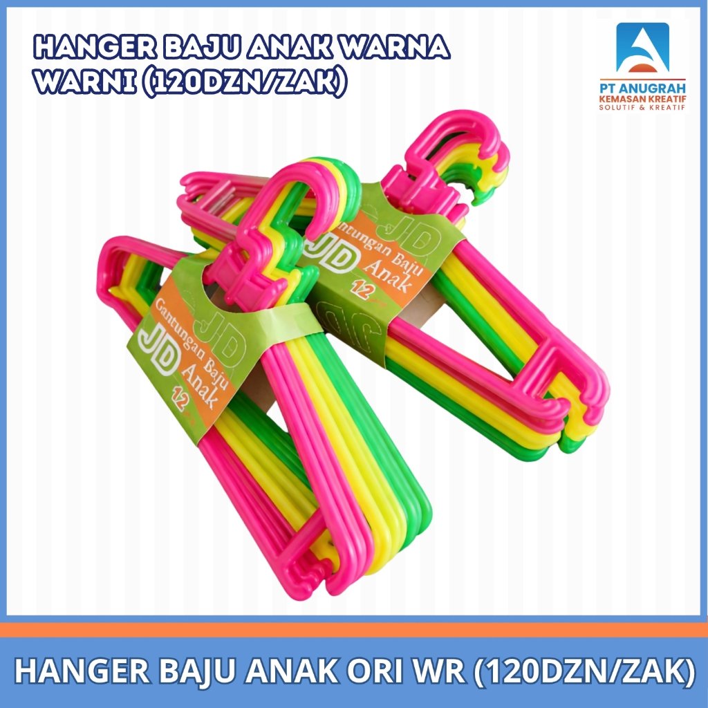 Hanger Baju Anak Ori Warna (12 Pcs)