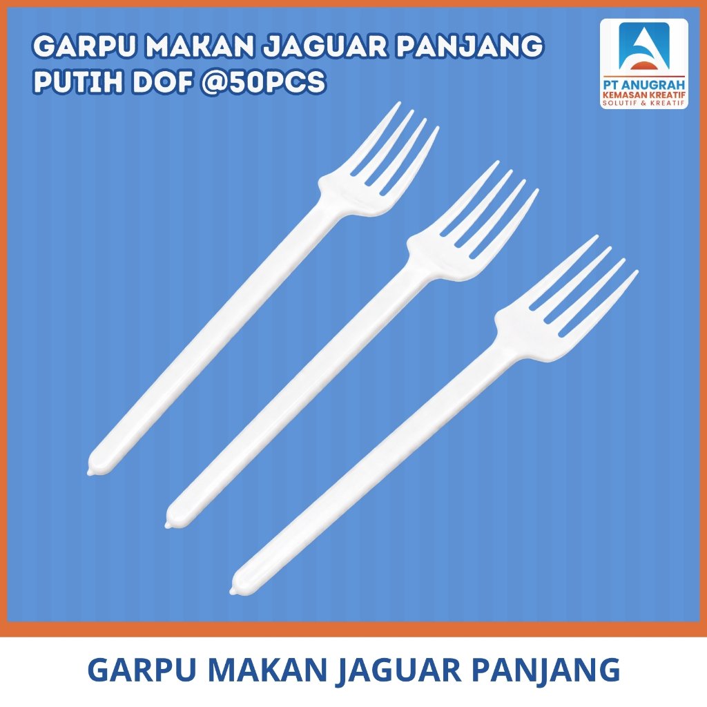 Garpu Makan Jaguar Panjang Putih Dof Ps (50 Pcs)