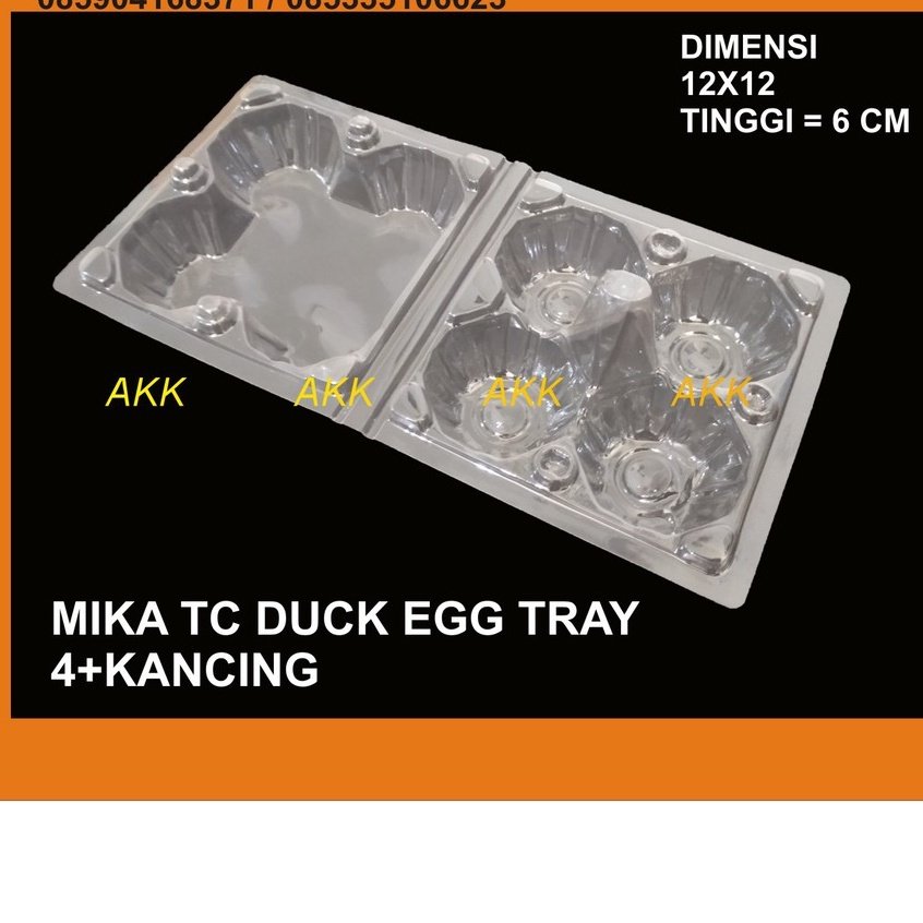 Mika Telur Duck Egg Tray Lubang 4 Plus Kancing (50 Pcs)