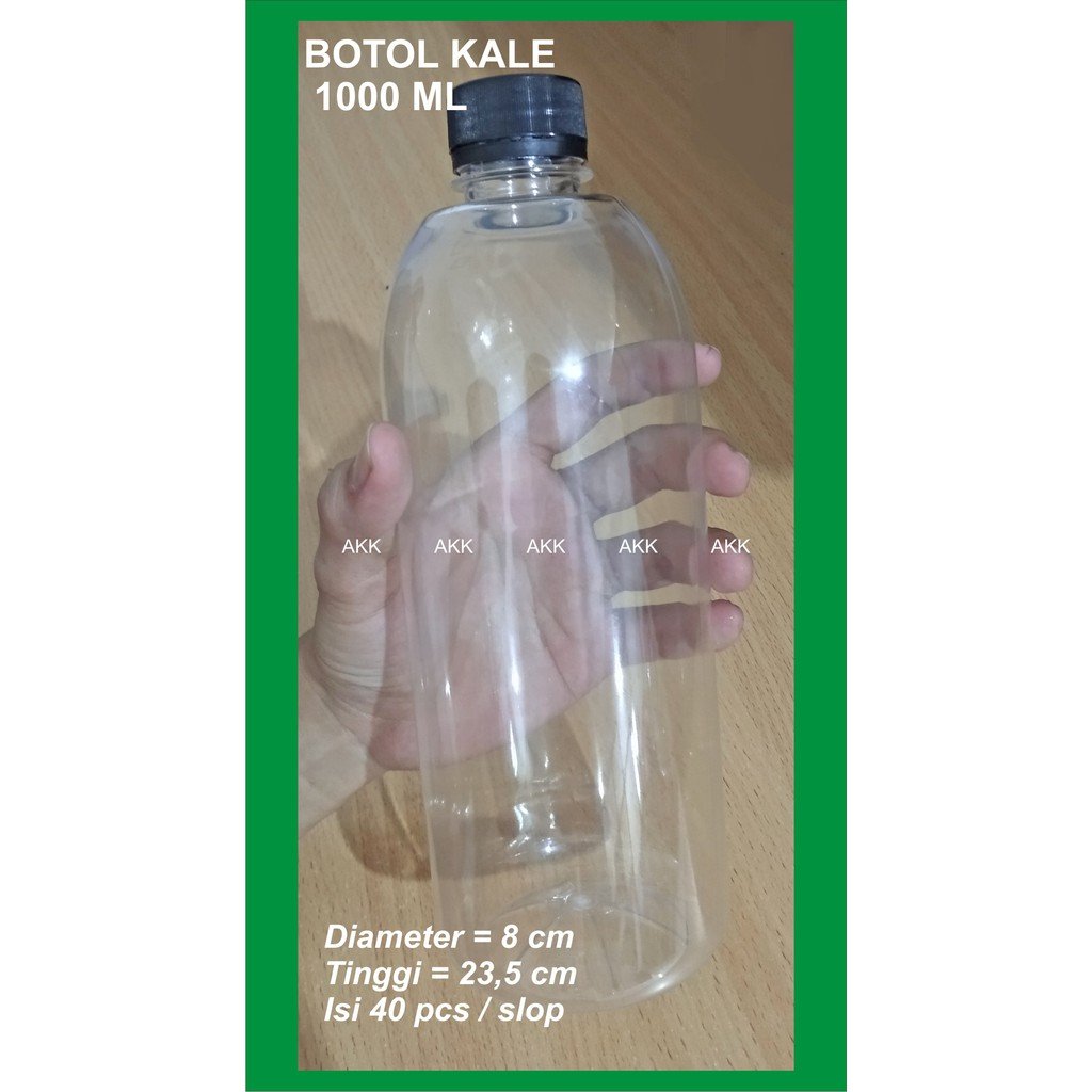 Botol Kale 1000 Ml Tbl 63 Gr + Tutup (40 Pcs)