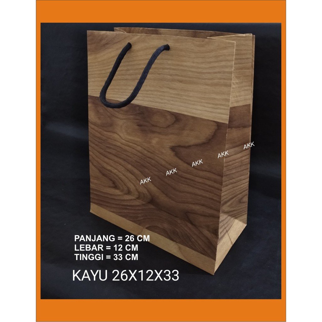 Tas Kertas Kayu 26x12x33(12 Pcs)