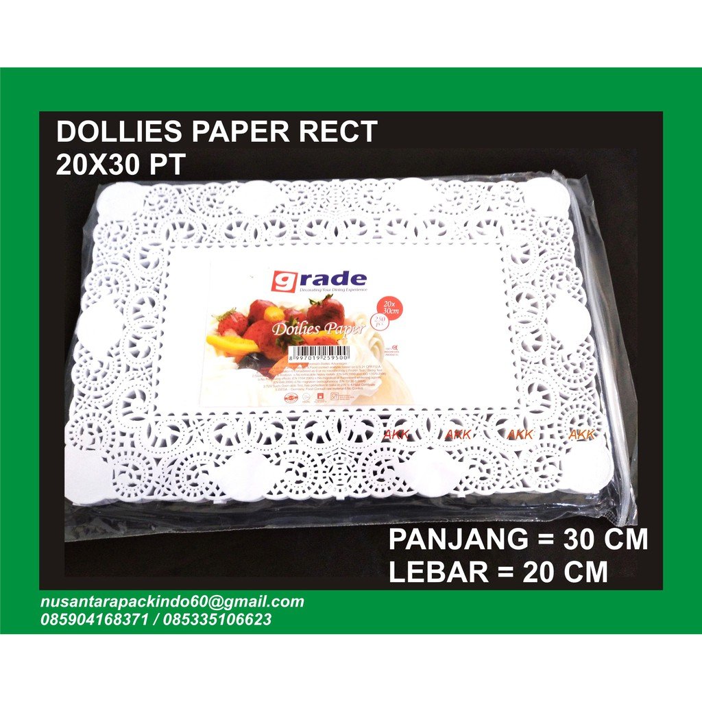 KERTAS RENDA DOILIES PAPER RECTANGLE 20x30 INCH PUTIH (250 PCS)