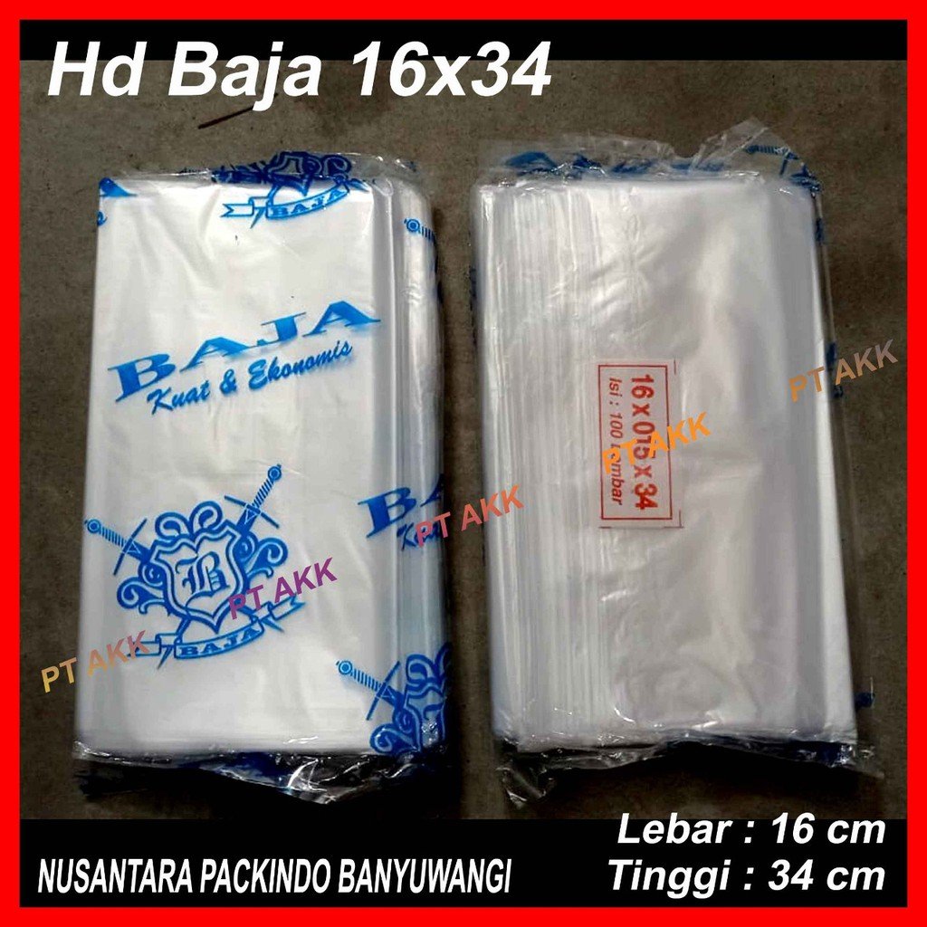 Plastik Kantong Hd Baja Br 16x34 (100 Pcs)
