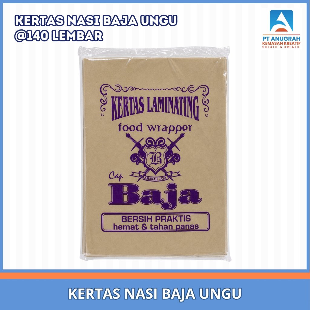 Kertas Nasi Coklat / Kertas Minyak Baja Ungu (140 Lbr)