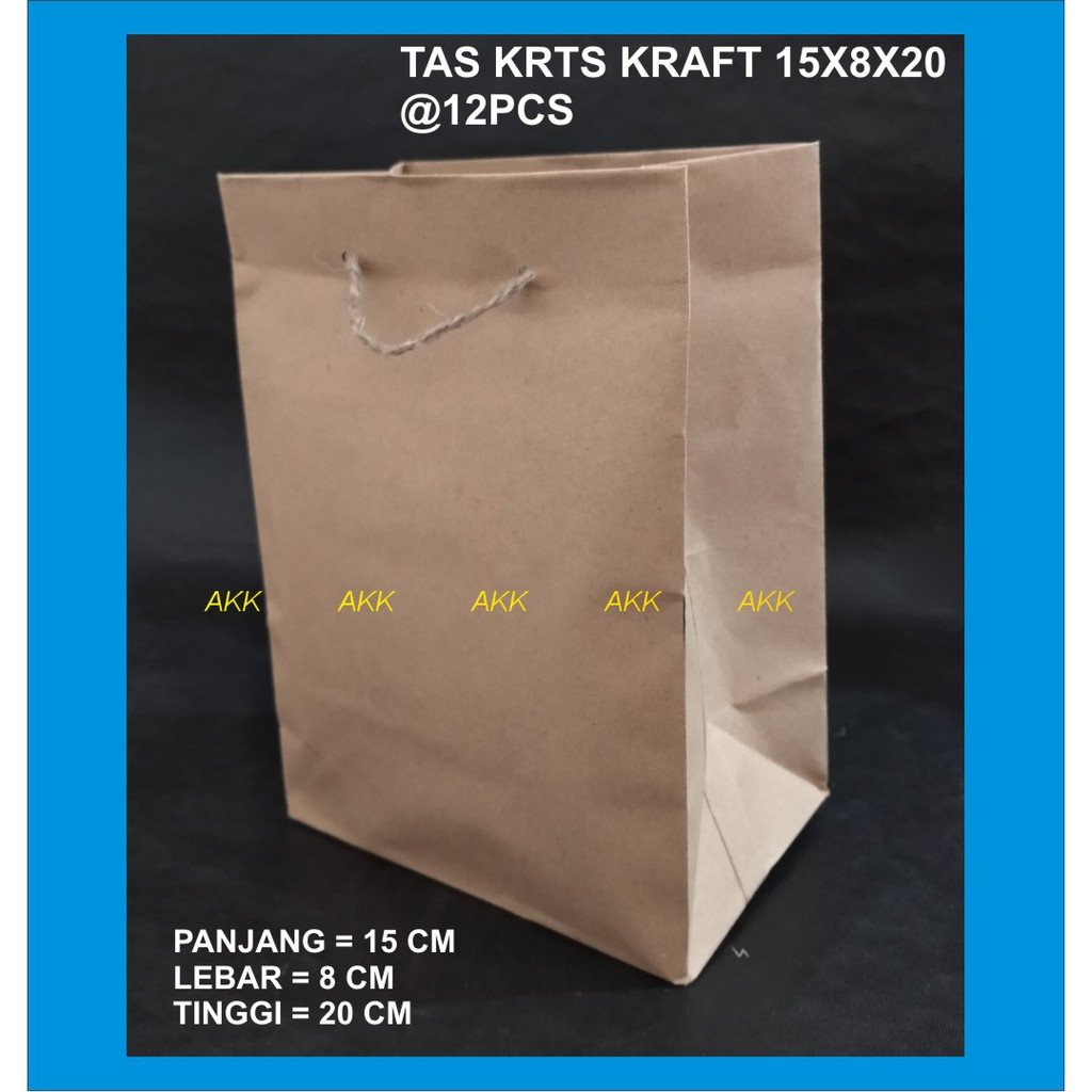 Tas Kertas Kraft 15x8x20 (12 Pcs)