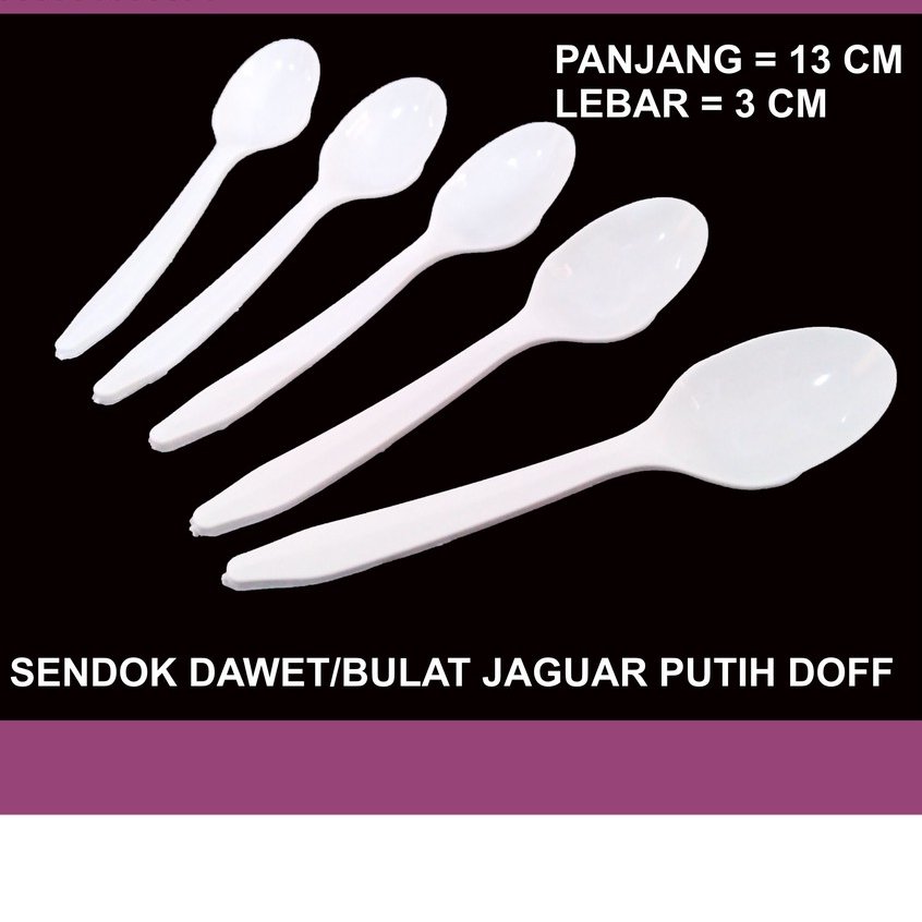 Sendok Dawet/Bulat Ukuran Tanggung Jaguar Putih Dof Isi 50 Pcs