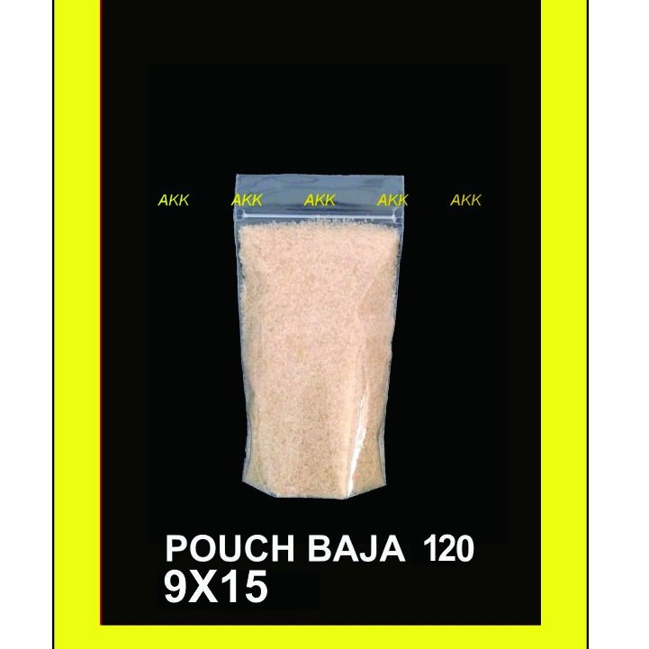 STAND POUCH BAJA 120 GR (9x15) + ZIPPER / KEMASAN KOPI (50 PCS)
