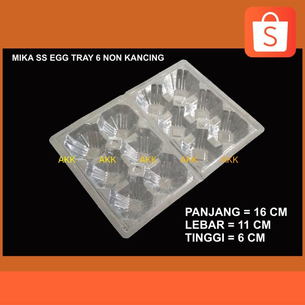 Mika Telur Ss Egg Tray 6 Non Kancing (20 Pcs)