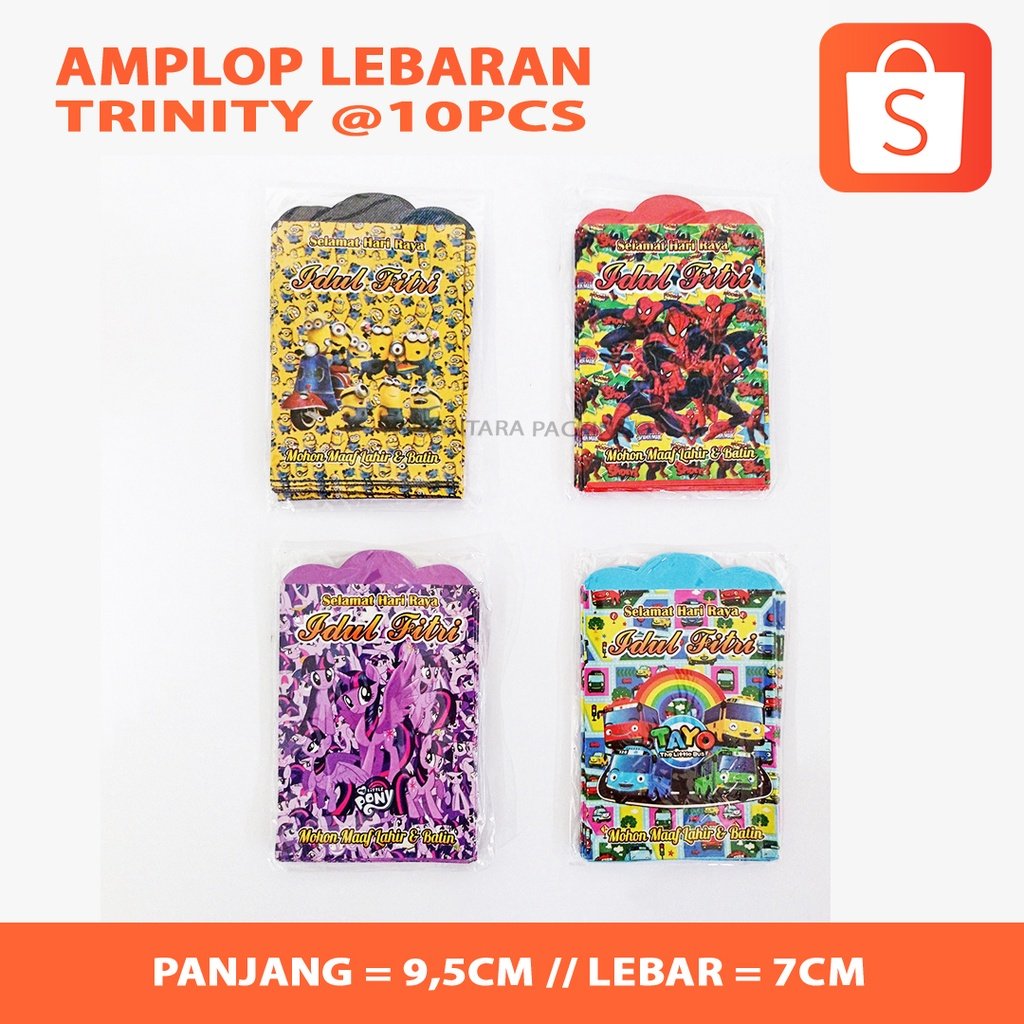 Amplop Lebaran Motif Karakter Kartun Lucu Trinity (100 Pcs)